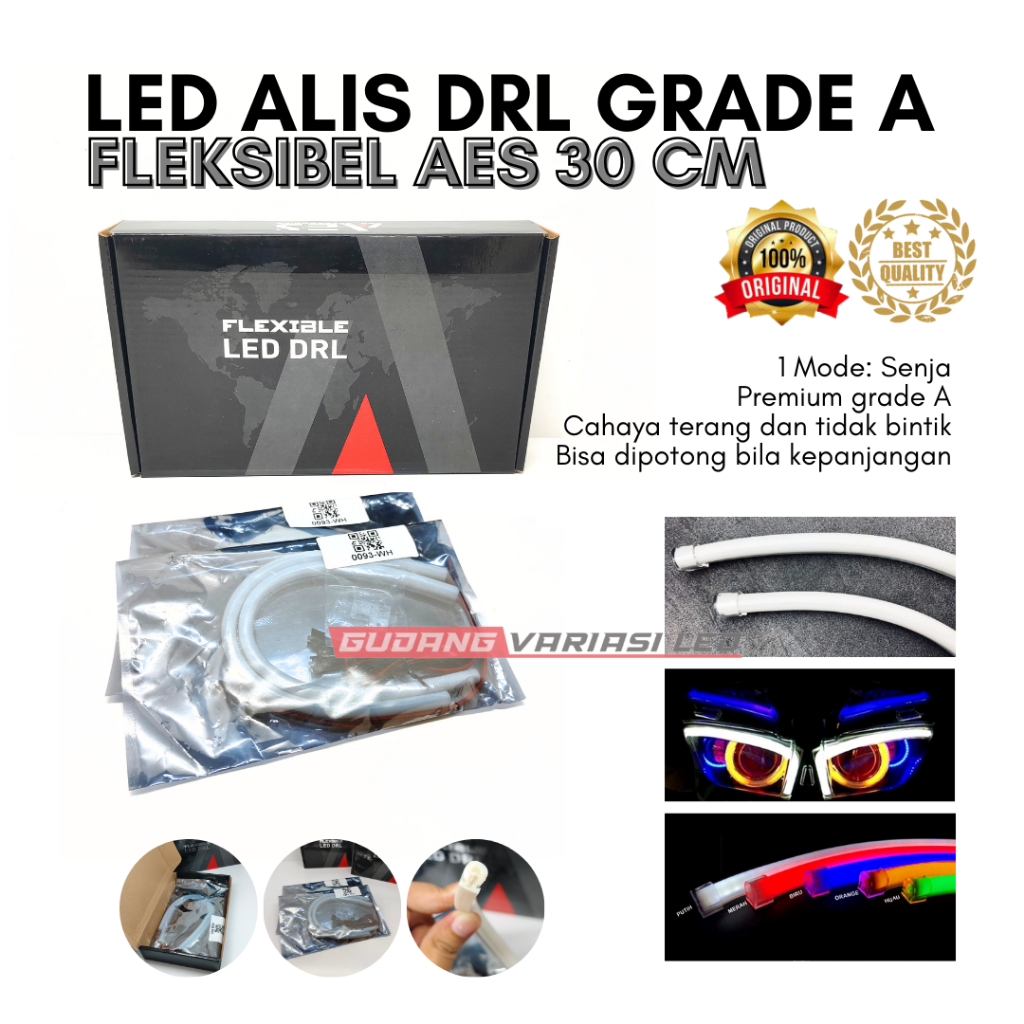 Lampu LED Alis Fleksibel Asli AES LED GRADE A, 1 MODE STANBAY