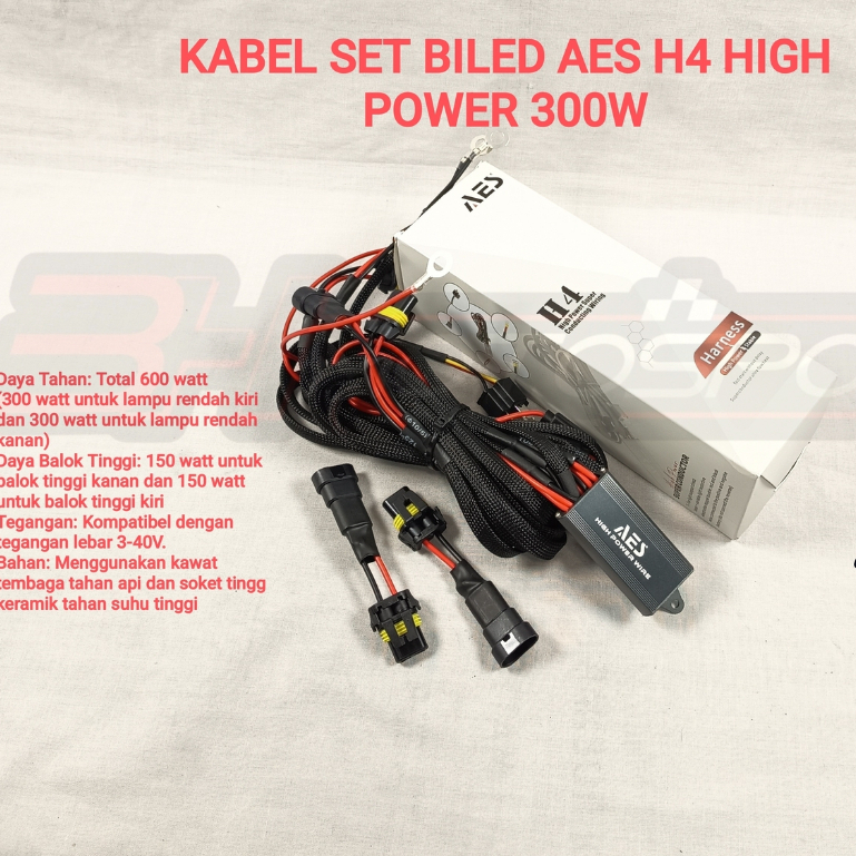 KABEL SET BILED AES H4 HIGH POWER 300W