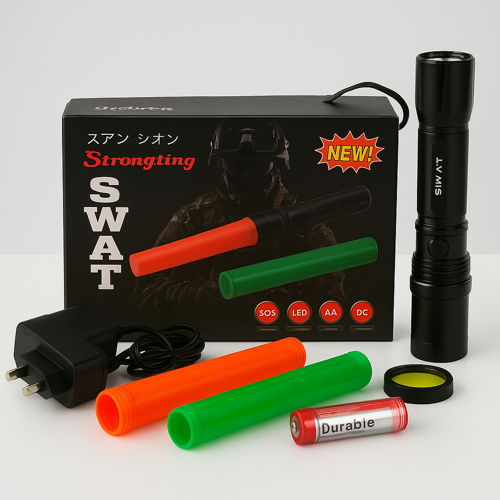 Lampu Senter SWAT Police |  Lampu Lalu Lintas | Lampu Senter Camping | Lampu Jarak jauh Terang