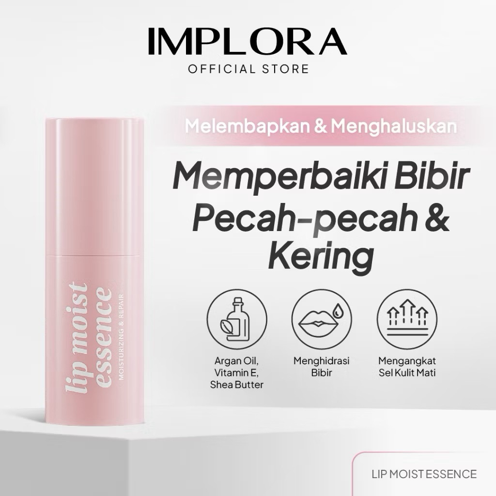{𝐆𝐀𝐑𝐔𝐓} IMPLORA Lip Moist Essense - Pelembab Bibir - Perawatan Bibir Pecah Pecah - Lip Balm Anak - P