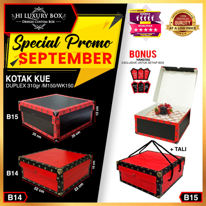 

Kotak Kue Cake Box Dus Packanging|22x22x10|25x25x12|B14|B15