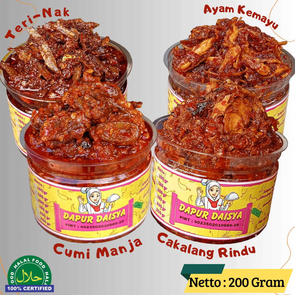 

(200 GRAM) SAMBAL-CUMI-TERIMEDAN-PARU-CAKALANG-TUNA-UDANG-BAWANG-OSENG-MERCON-AYAM-TERASI-PEDA-ROA-ASAP-PECEL-KACANG-TERI-SUWIR-EATSAMBEL-EAT-SACHET-CIAMIK-EATSAMBAL- DIET-IDE-JUALAN-JAJAN-MENU-AFS-OELEK-SAMBHOJO-BABY-SACHET-SAMBELCUMI-SAMBALCUMI