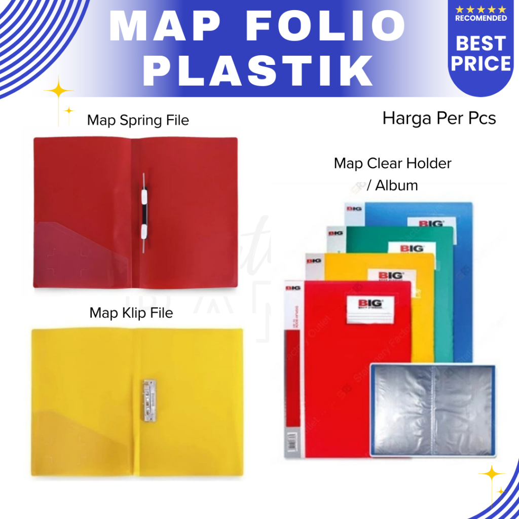 (1pcs) Map plastik folio , clear holder /map album / Map klip / map jepit / Map spring file