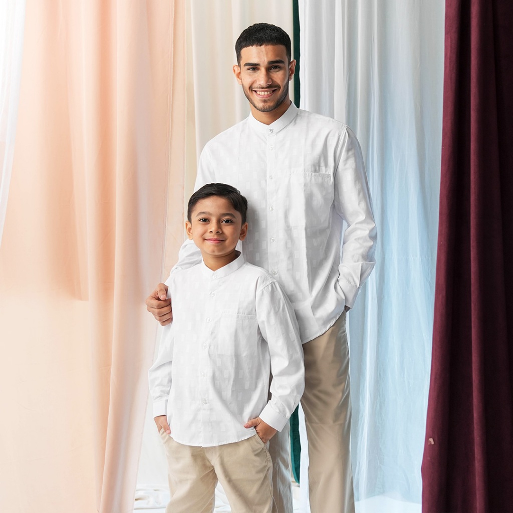 Casella Baju Koko Anak Laki Laki Lengan Panjang | Koko Couple Ayah-Anak Nizar Edition