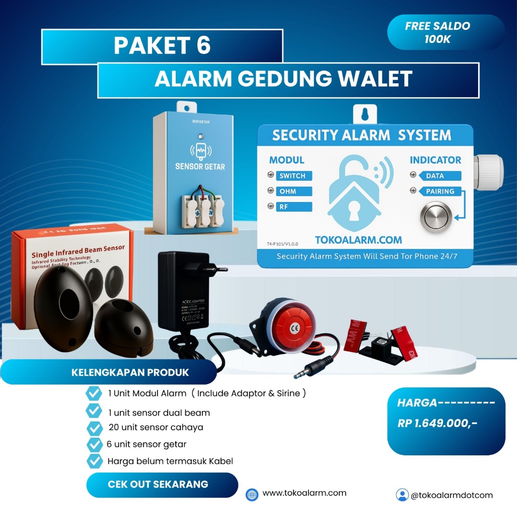 Alarm Anti Maling Berbasis Android/APK PAKET BEST SELLER 6 (Gedung walet )
