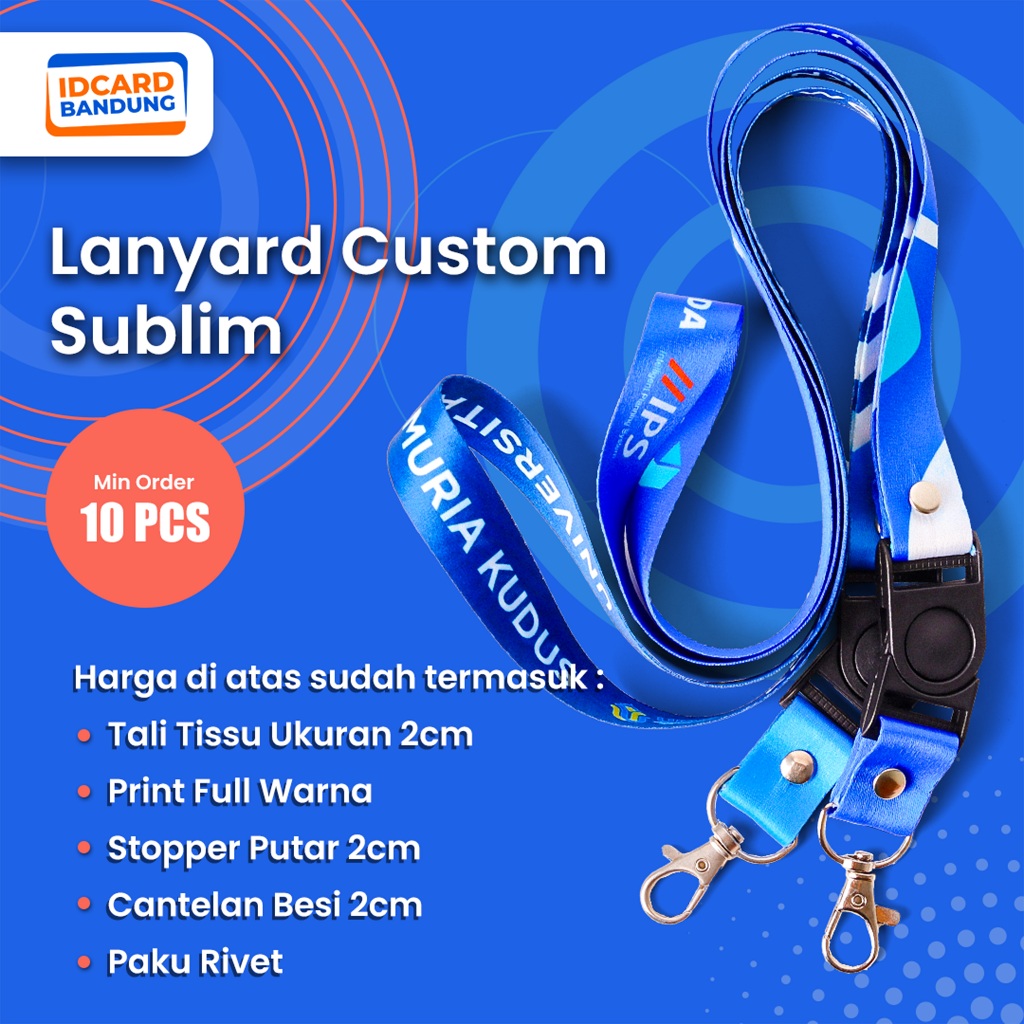 

Cetak Tali ID Name Tag Gantungan Premium Desain Bebas Free ukuran 2 cm