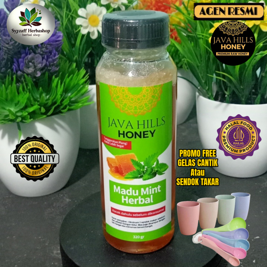 

MADU MINT JAVA HILLS MADU HERBAL MINT ASLI 100% Madu untuk batuk sakit tenggorokan Pilek & Mual