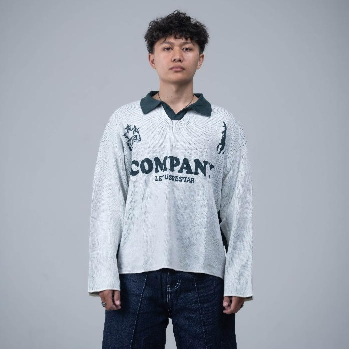Wp Company - WP Co - Knitwear BOXY GREAT Green Base Ball - Rajut Knit Sweater Unisex