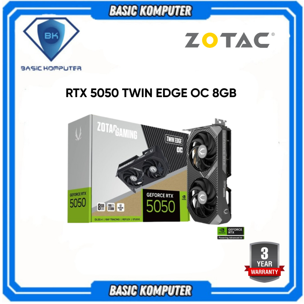 VGA ZOTAC GEFORCE RTX 5050 TWIN EDGE OC 8GB GDDR6 - RTX5050
