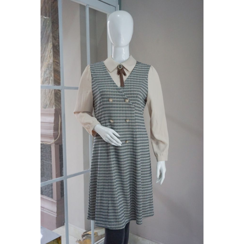 Tnco✨️Mini Korean Dress Import - Dress Vintage Uniform School Korean