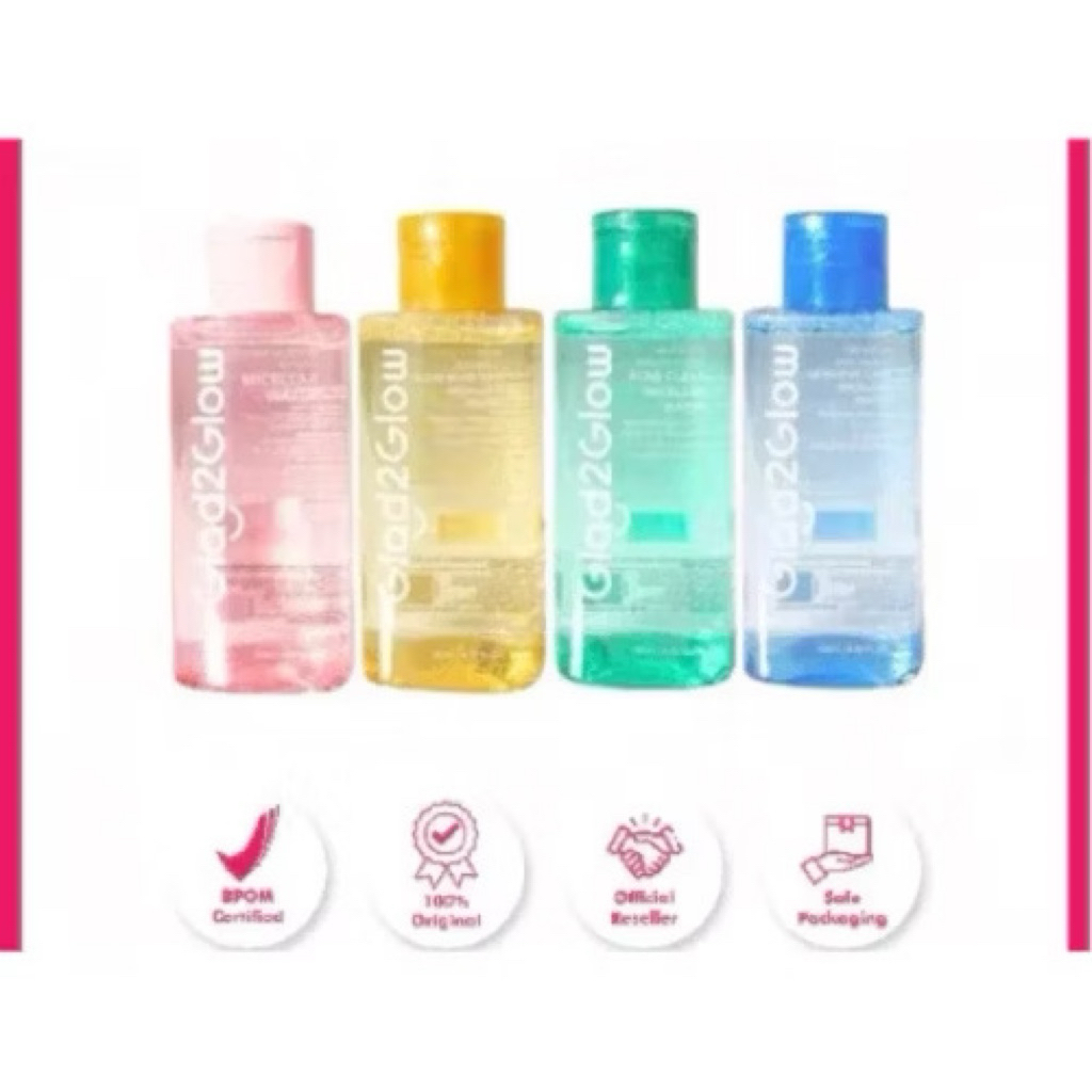 MICELLAR WATER GLAD2GLOW 130ml series|| Cherry Blossom||Sensitive Care|Yuja vit C