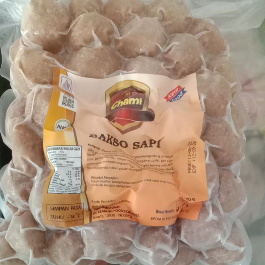 

Baso Sapi Urat Chami (50btr) 1kg