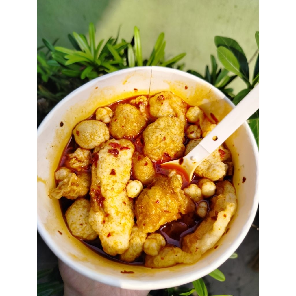 

Dapuruna / Batagor kuah instan /Cemilan pedas / kuah pedas / Batagor kuah / Batagor kuah pedas