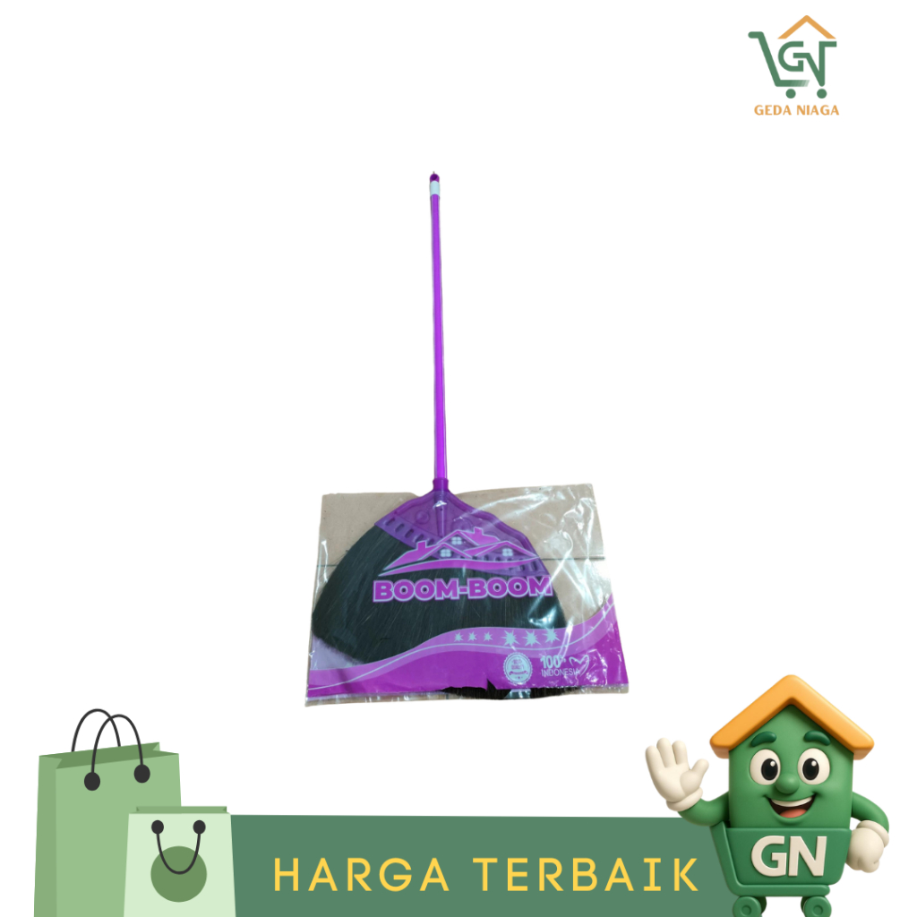 Sapu BOOM BOOM WARNA UNGU Lantai Ijuk Anti Rontok / Sapu Lantai / Sapu Ijuk