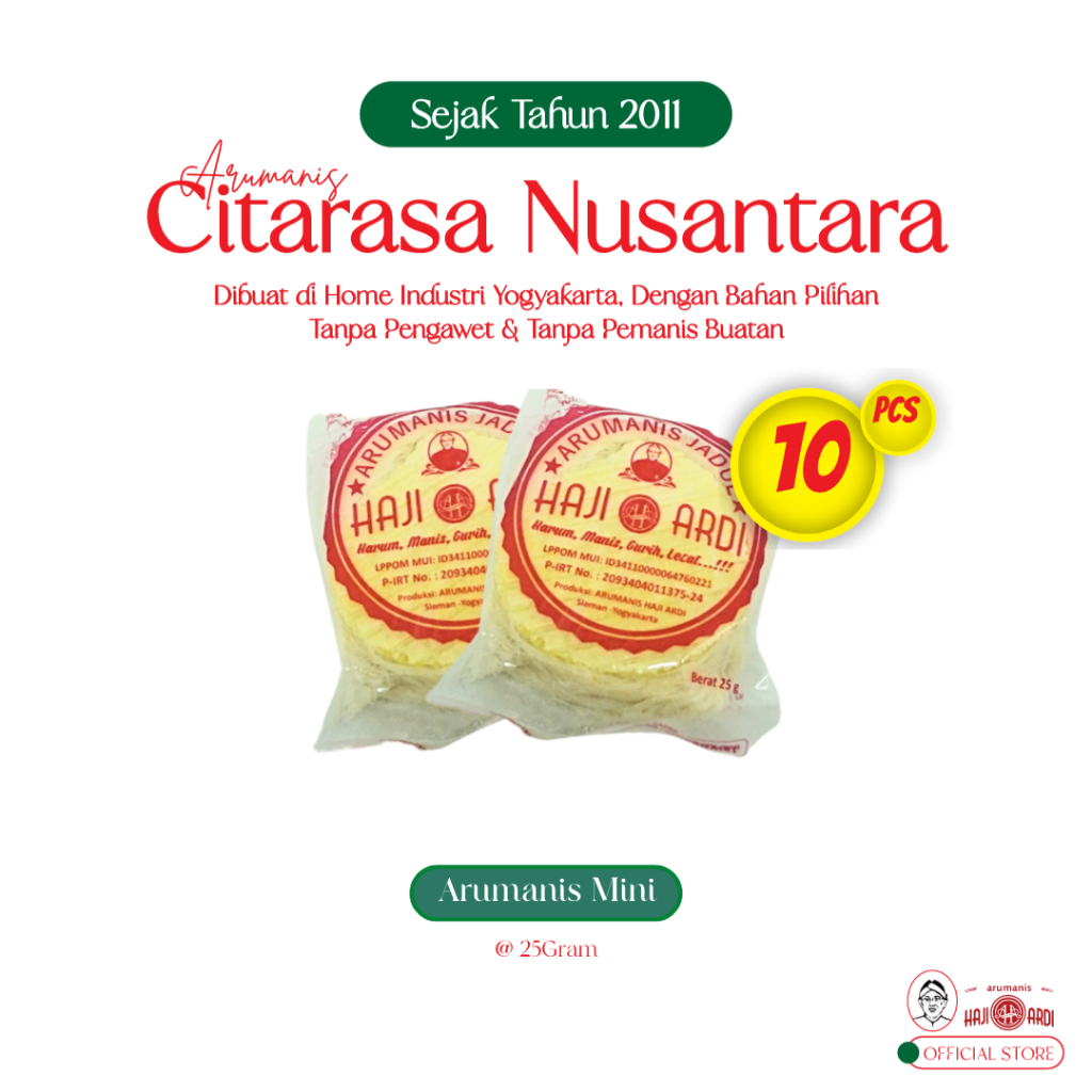 

Arumanis Haji Ardi Kemasan Mini 10 pcs - Jajanan Rambut Nenek Arumanis Arbanat Tanpa Pengawet dan Pemanis / Arbanat Rambut Nenek