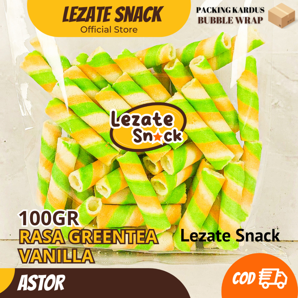 

Astor Mini Greentea Vanilla 100gr Kiloan Murah Enak Manis Renyah / Wafer Roll Kiloan Greentea Vanila Astor Kiloan Barcelona / Wafer Rolls Coklat Blackforest Vanila Lezate Snack LEZATE SNACK