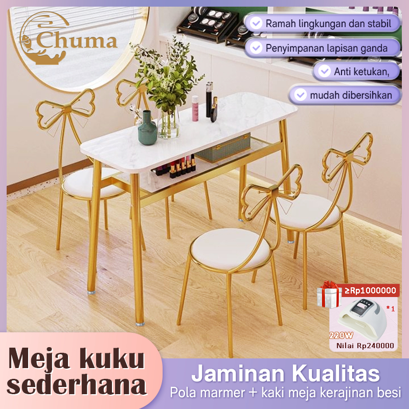 Meja Nail Art  80/100cm Meja kursi seni kuku selebriti internet yang modis/kaca tempered rias Salon 