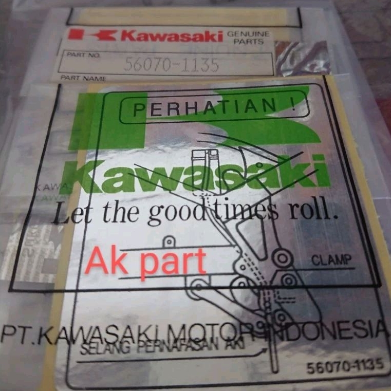LABEL STICKER AKI KAWASAKI NINJA KR150 KIS R ORIGINAL KAWASAKI GENUINE PART