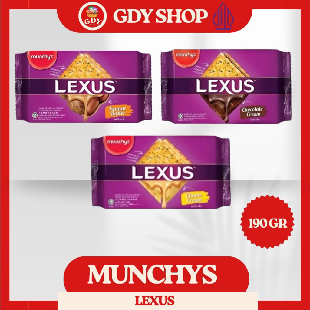 

Lexus Sandwich Biscuit 190gr Chocolate | Cheese | Peanut Butter | Biskuit Sandwich