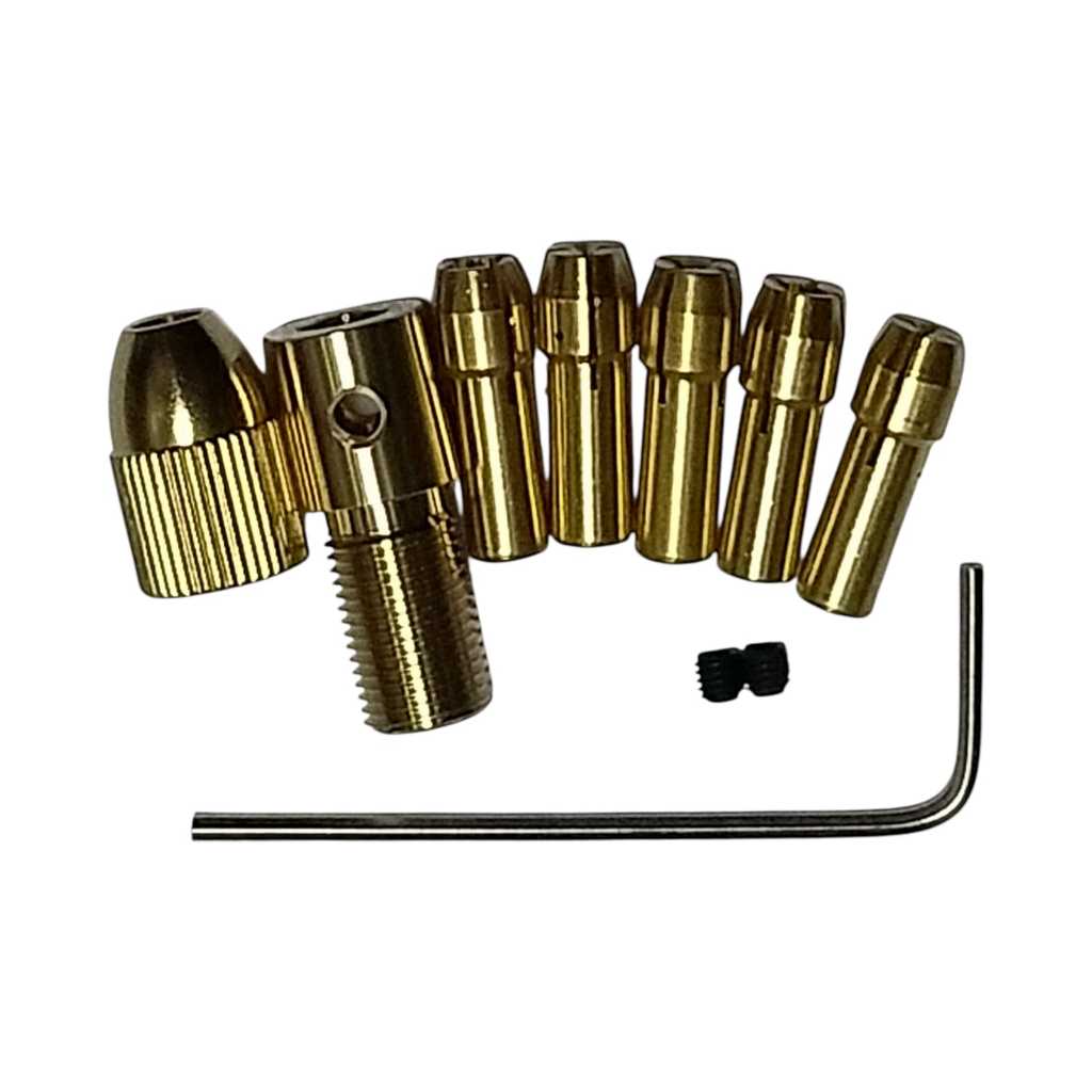 Kepala Bor Mini Collet Chuck Drill Set 7pcs Bor Dinamo 5mm Keyless Super Taiwan Termurah