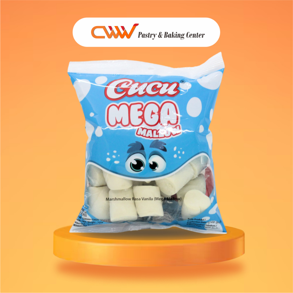 

Cucu Mega Mallow Marshmallow Vanilla 120gr Kembang Gula Lunak Topping Kue Cake Cookies Dessert Viral