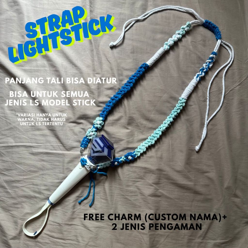 READY STRAP TALI LIGHTSTICK BAG STRAP KPOP KONSER MACRAME NCT CNBLUE ATEEZ EXO SUPER JUNIOR FREE KEY