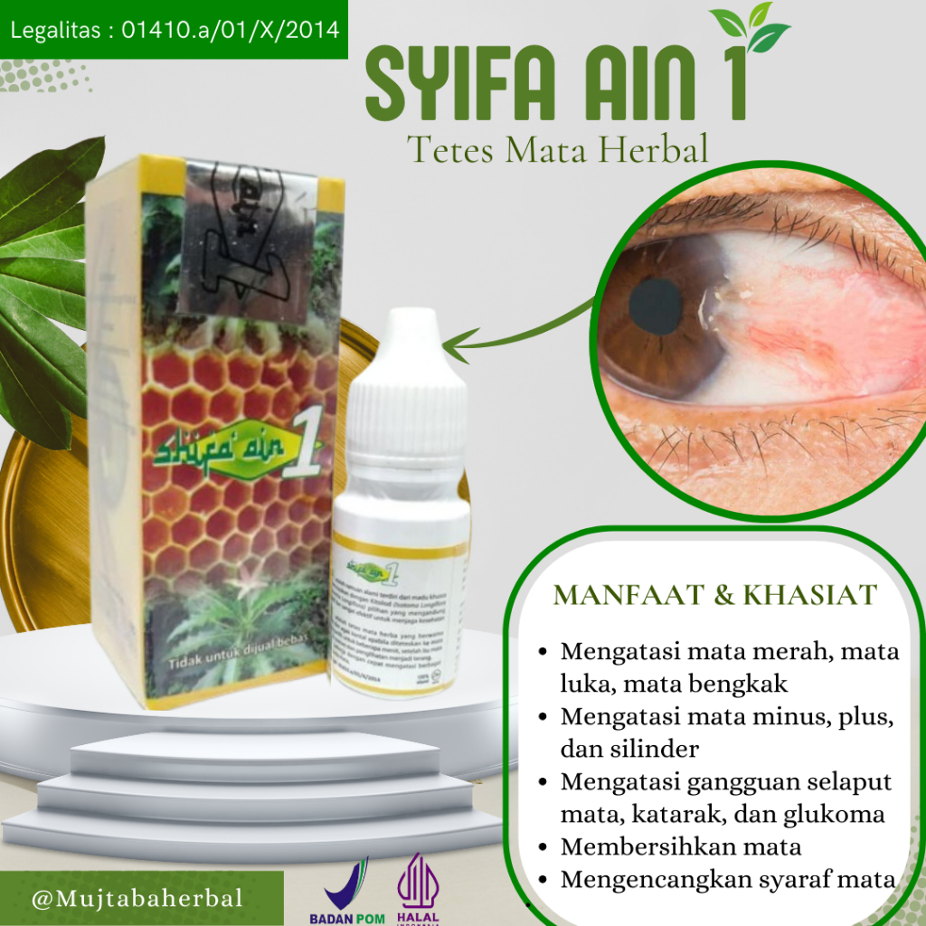 Tetes Mata Shifa Ain Syifa Aini Original – Pembersih Mata Berlemak, Penghilang Pterygium & Selaput P