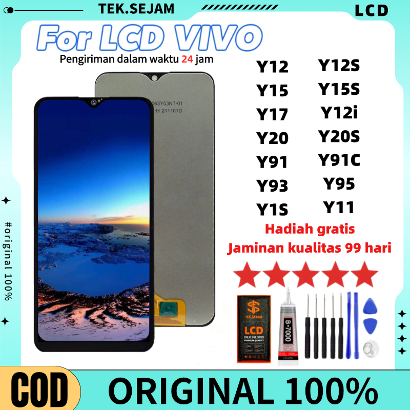 TOUCHSCREEN LCD VIVO Y17/Y12/Y15/Y12i/Y20/Y12S/Y15S/Y91c/Y91/Y93 ORIGINAL100%  Fullset asli hp ori l