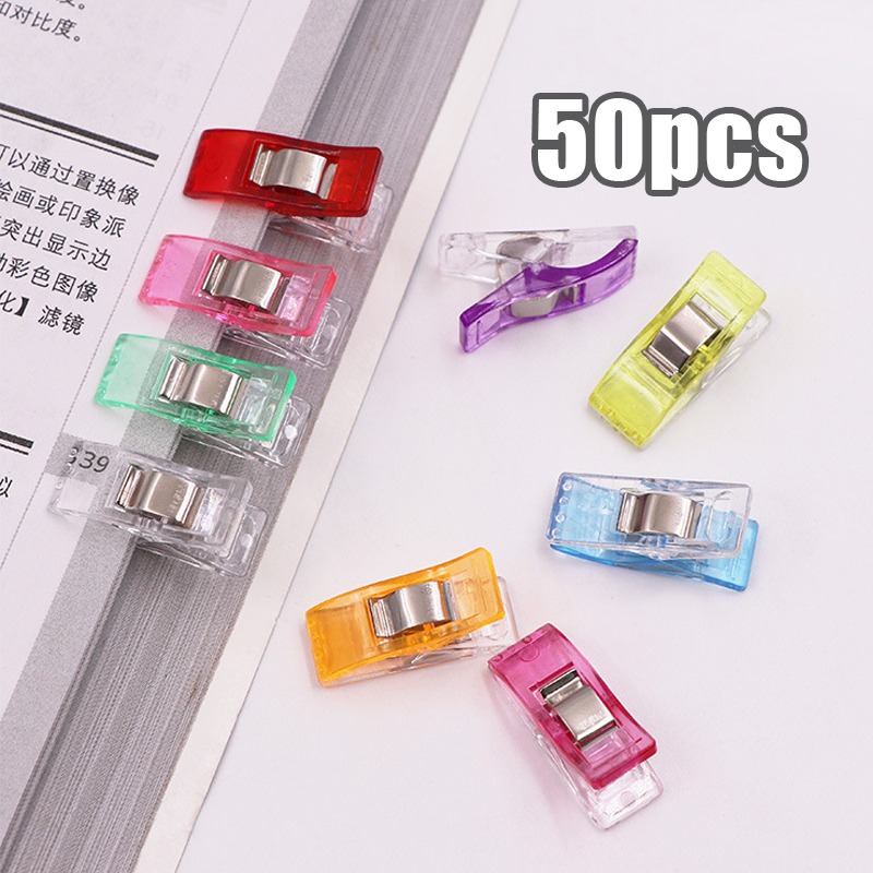 50 pcs Penjepit Kain Jahit Penjepit Jahitan Clover Wonder Clip Warna Klip Penjepit Jahitan Kain