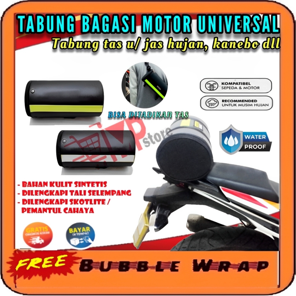 Tabung Bagasi tas serba guna jumbo untuk Jas Hujan  Motor Touring Tour Biker Tas Tabung Motor Univer