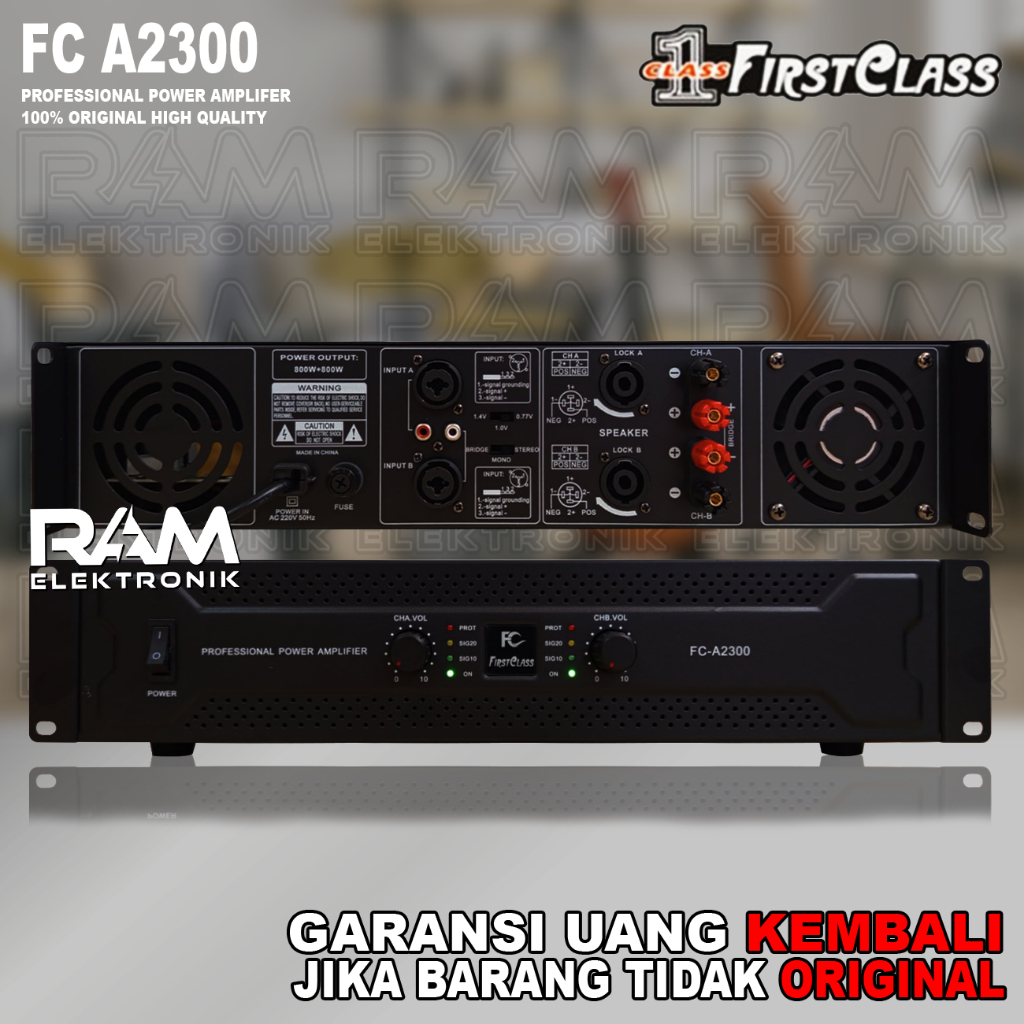 Power Amplifier 2 Channel FIRSTCLASS FC A2300 | FC A 2300 Original 2 x 800 Watt