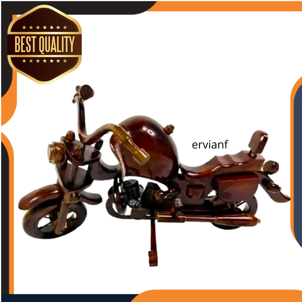 Hiasan Miniatur Motor Harley / Pajangan Miniatur Motor Harley / Miniatur MotorKayu / Harley kayu