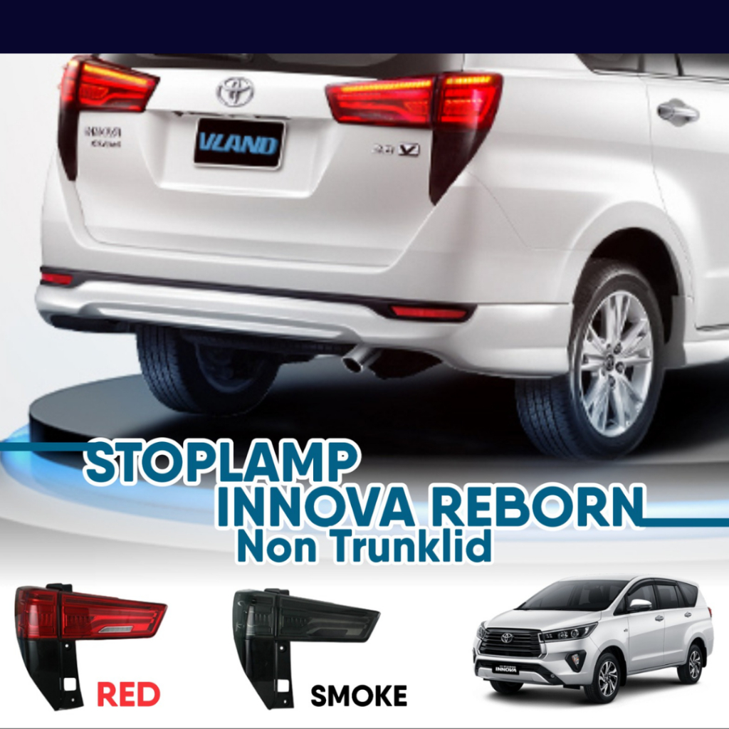 Lampu Stop Innova Reborn 2016-2025 BMW Style Vland Stoplamp Venturer Smoke Red Tail Lamp 1 Set