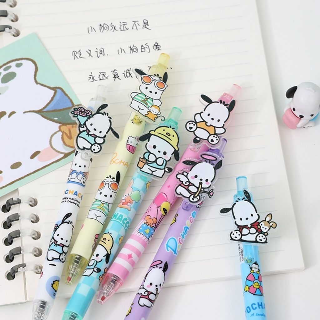 

6 PCS " PENA CETEK AKRILIK KARAKTER LUCU SANRIO, LOTSO