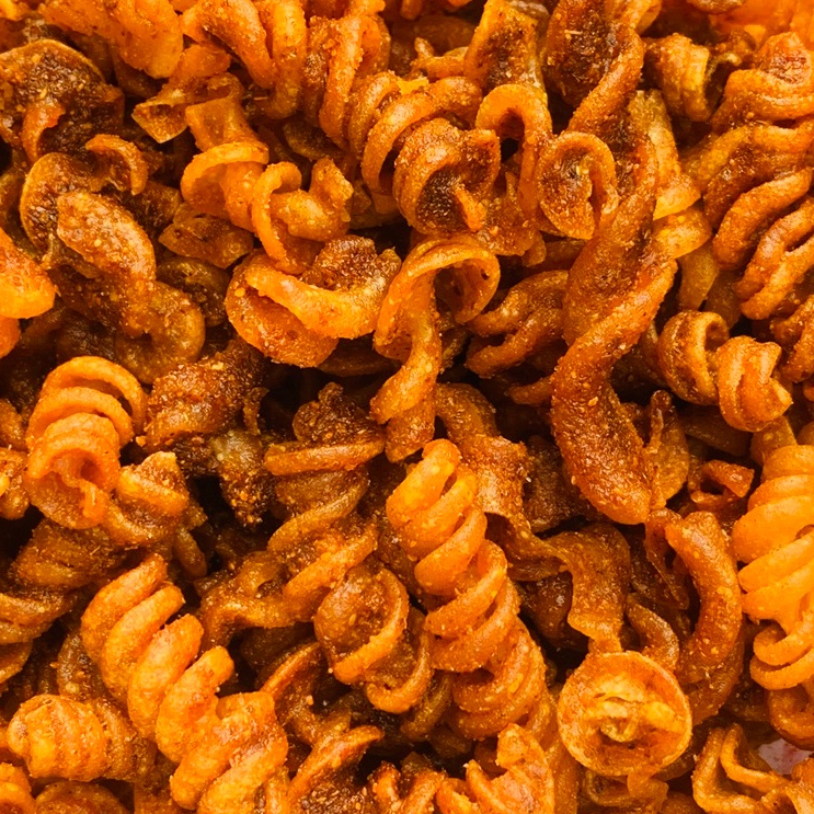 

1 KG - MAKARONI SPIRAL DAUN JERUK BY SIEBEREM SNACK GURIH PEDES -TIDAK KERAS