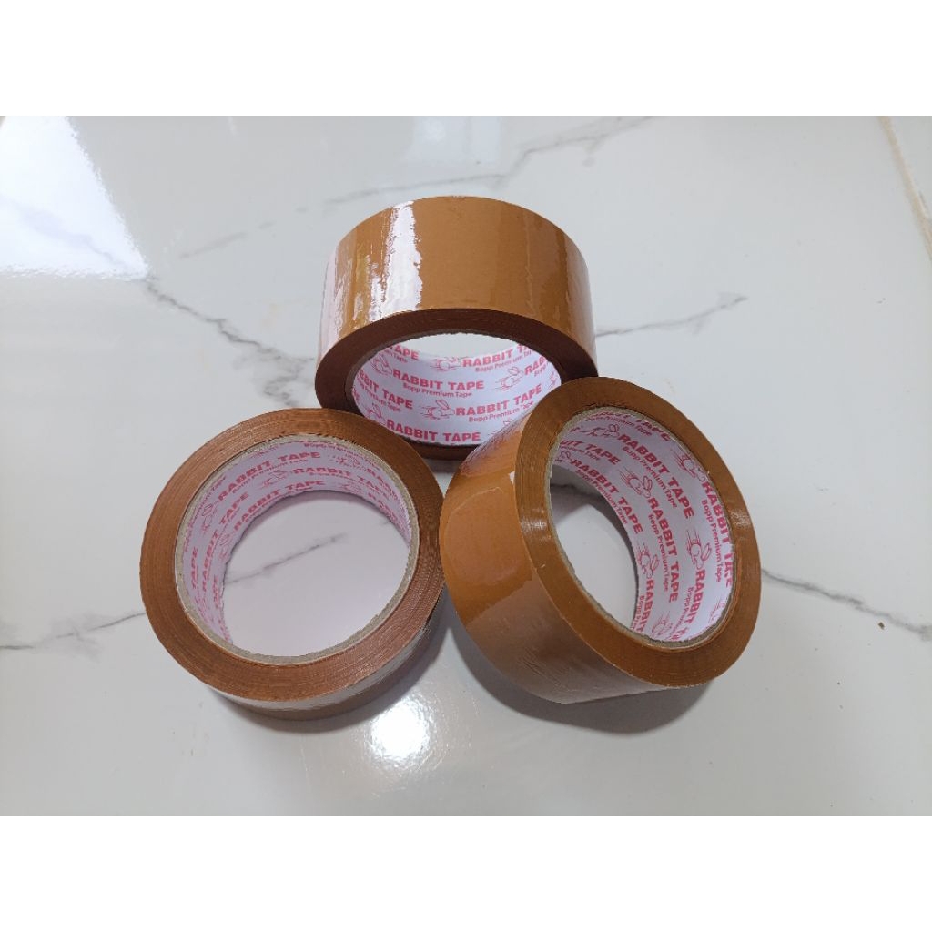 

Lakban 2inch Lakban coklat rabbit tape 45mm x 100 yard Lakban elastis daya rekat kuat harga 1 ROLL