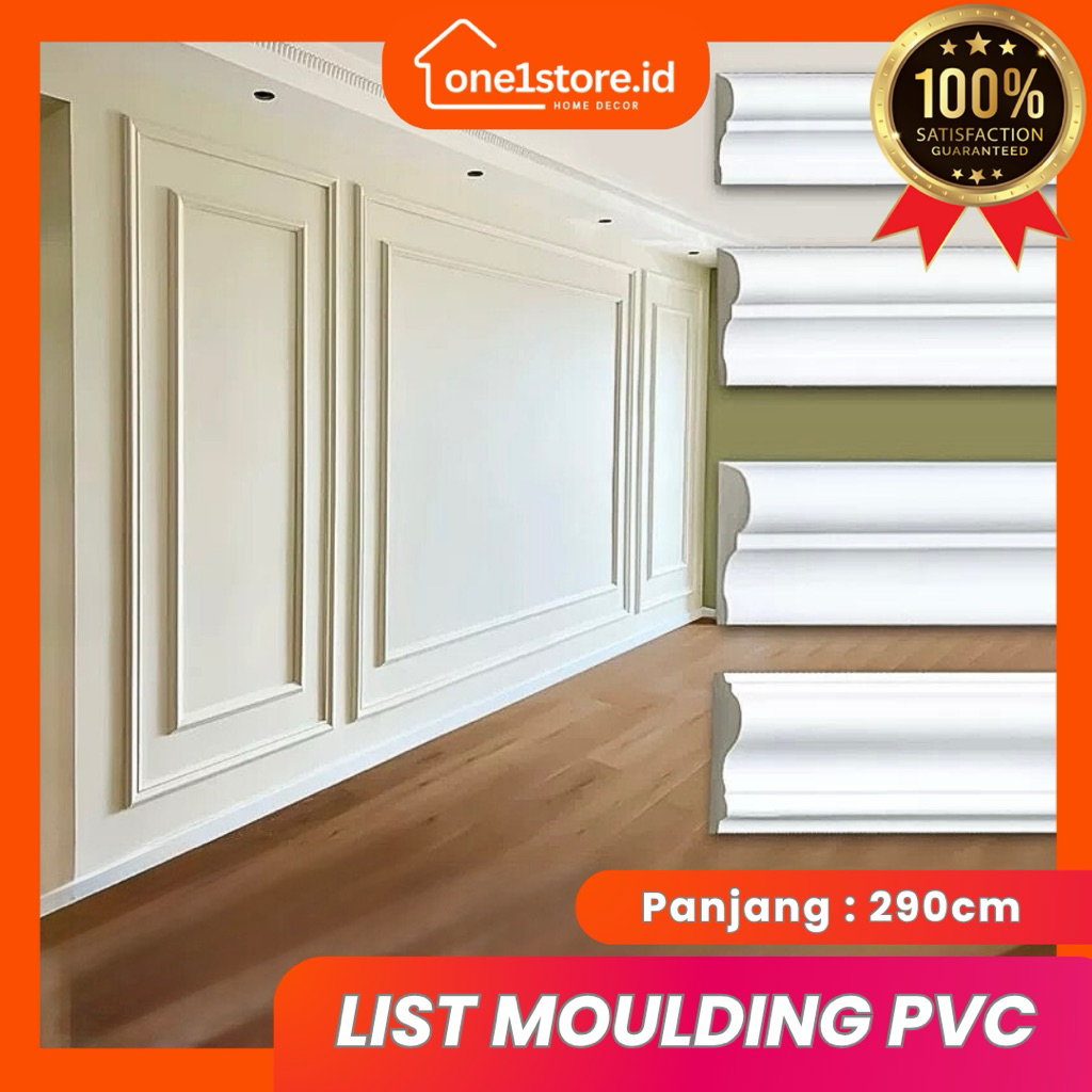 List Moulding PVC Wall Moulding PVC 290cm Anti Rayap Dekorasi Dinding