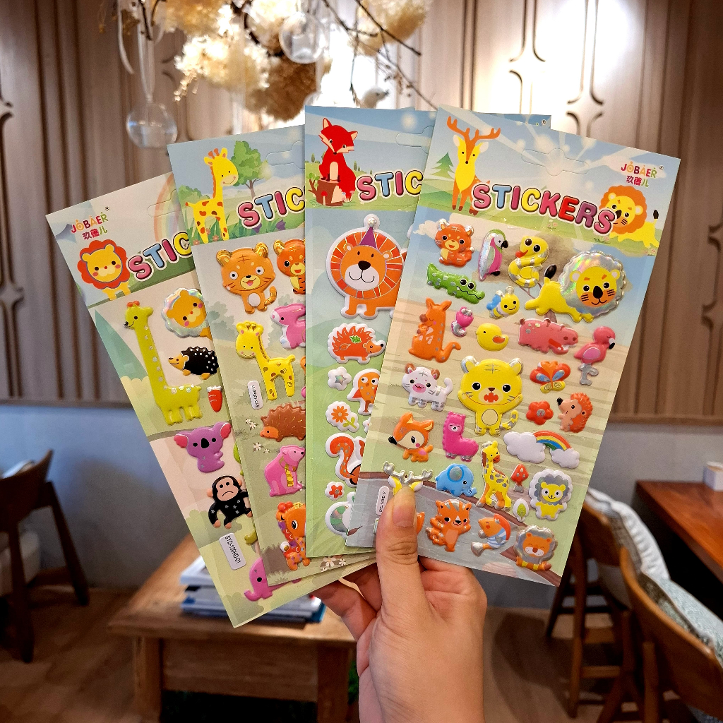 

[SYD-120HD] Sticker Timbul Gambar Tempel Stiker Premium Anak Karakter Hewan Zoo Animal