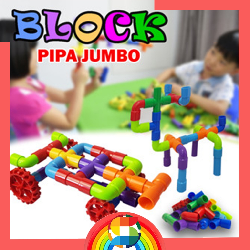 Mainan Anak Edukasi Blok Pipa Jumbo/Education Toys Puzzle Pipa Jumbo