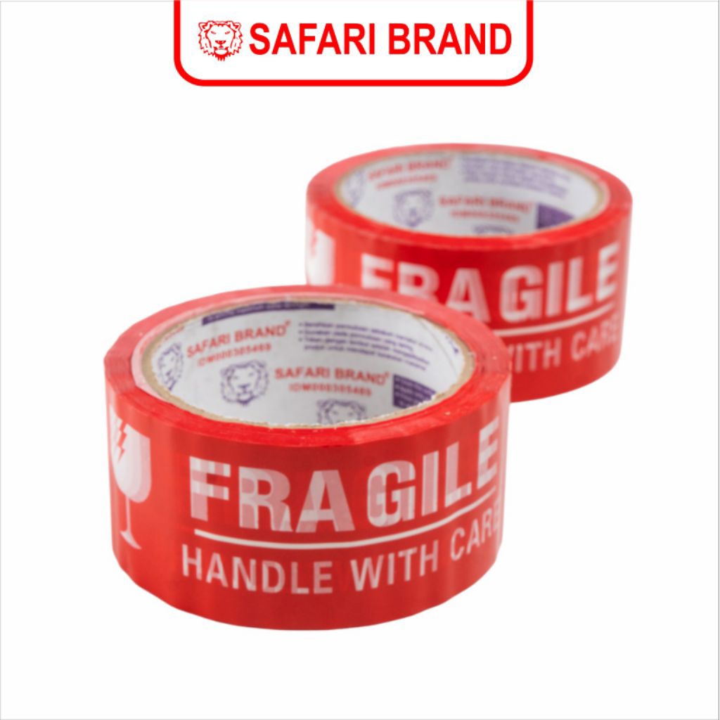 

(LAKBAN OPP FRAGILE 48*55Y) isolasi lakban FRAGILE Jagan Dibating merk Safari Brand