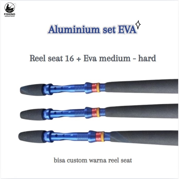 Handle Reel Set Alumunium Size 16 Spinning EVA – Gagang Joran Custom Anti Slip