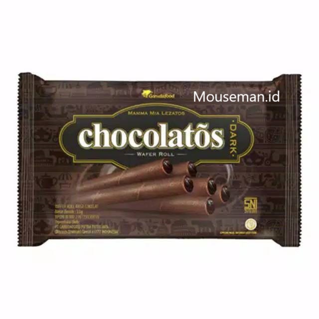 

Chocolatos Italian Dark mini Chocolate Flavour Taste Wafer Roll Rasa Cokelat 24gr