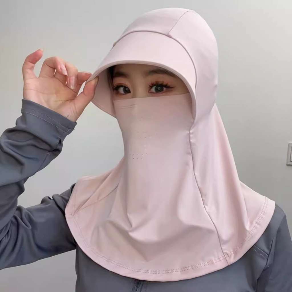 Topi Anti Panas Penutup Wajah & Leher, Bahan Nyaman, untuk Bersepeda & Aktivitas Luar Musim Panas