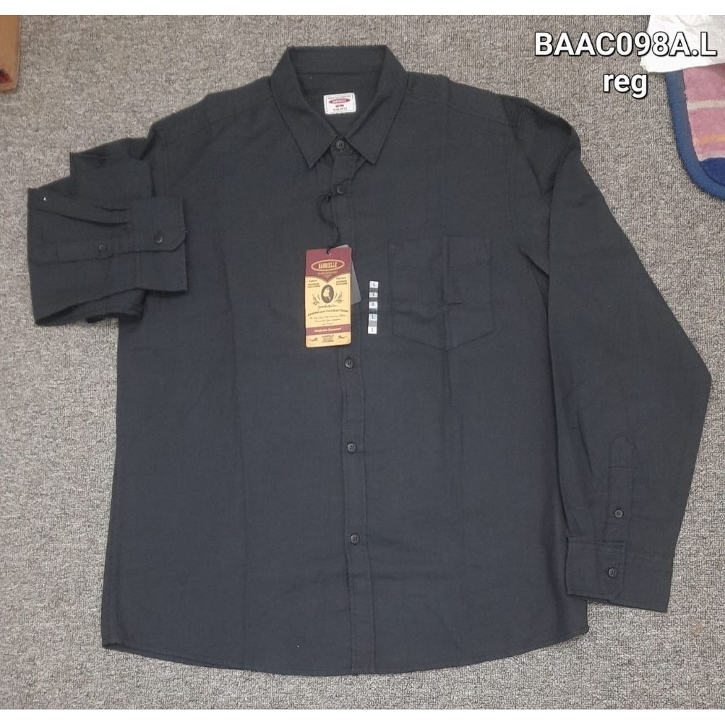 GABRIELLE KEMEJA LENGAN PANJANG HITAM PRIA ORIGINAL