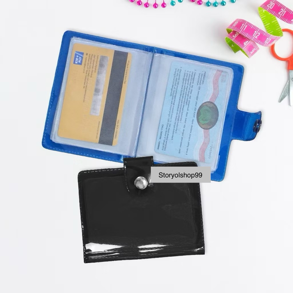 DOMPET KARTU KANCING / DOMPET MINI TRANSPARAN / DOMPET ALBUM LOGAM DAN KARTU