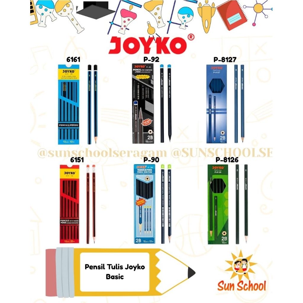 

Pensil Kayu 2b Joyko 6161 p-92 8127 6151 P-90 P8126