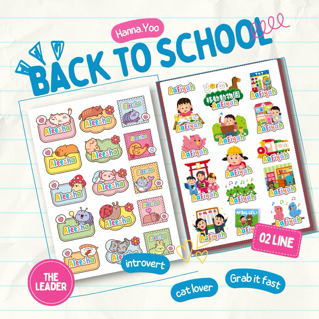 

60 PCS STICKER KARAKTER LABEL BARANG ANTI AIR