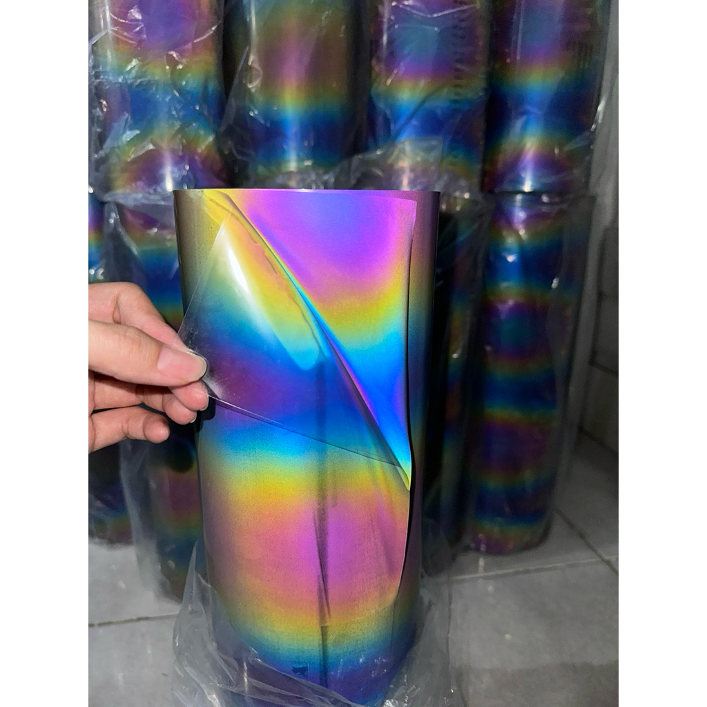 (Khusus Rollan)POLYFLEX REFLECTIVE RAINBOW Lebar 60 cm - POLYFLEX RAINBOW METERAN - POLYFLEX TERMURA