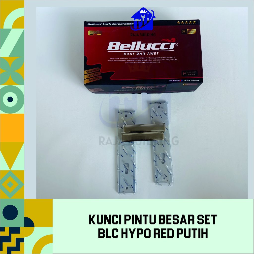 KUNCI PINTU BESAR SET/KUNCI PINTU SET/DOORLOCK BLC RED HYPO RED PUTIH