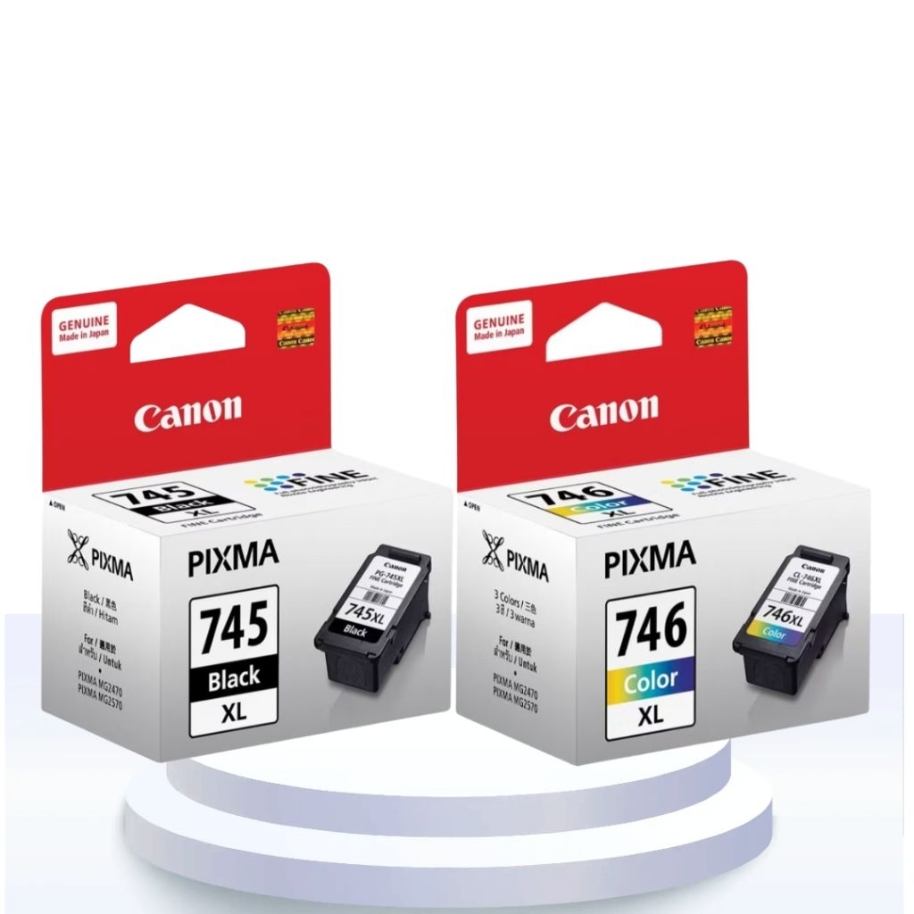 Paket Tinta Cartridge Canon PG 745xl Black Dan 746xl TriColour Original
